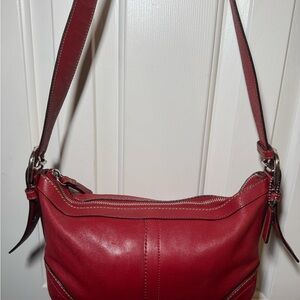 Coach Red Leather Shoulder Bag